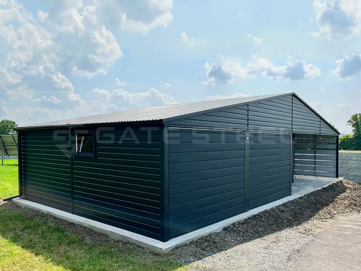 Garáž Premium 12m x 6m s vedľajšou miestnosťou a verandou