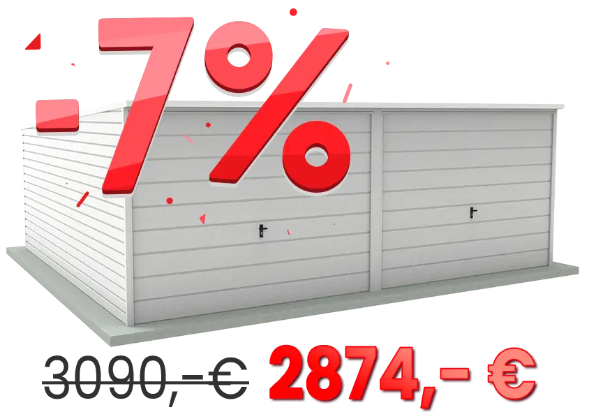 Garáž Premium 6m x 6m s pultovou strechou